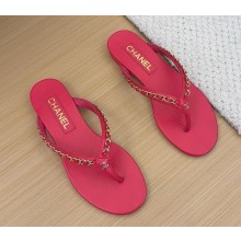 Chanel Thongs Lambskin & Metal red 2025