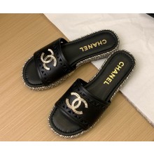 Chanel mule sandal cc logo lambskin 033101 black 2025
