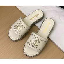 Chanel mule sandal cc logo lambskin 033102 white 2025
