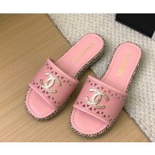 Chanel mule sandal cc logo lambskin 033104 pink 2025