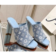 Louis Vuitton 1AAZUE  SILHOUETTE mule Monogram denim 033101 heel 8cm 2025