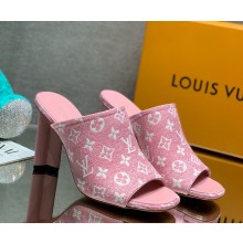 Louis Vuitton 1AAZUE  SILHOUETTE mule Monogram denim 033105 heel 8cm 2025