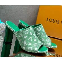 Louis Vuitton 1AAZUE  SILHOUETTE mule Monogram denim 033107 heel 8cm 2025