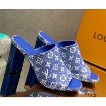 Louis Vuitton 1AAZUE  SILHOUETTE mule Monogram denim 033109 heel 8cm 2025
