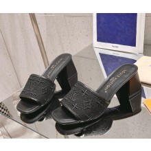 Louis Vuitton Revival Flat Mule black Monogram-embroidered cotton heel 5.5cm 2025