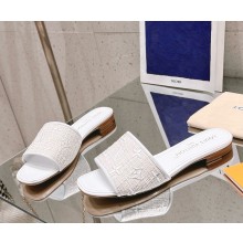Louis Vuitton 1ABTW6 Revival Flat Mule White Monogram-embroidered cotton 2025