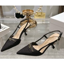 DIOR Slingback Pump Black satin heel 8cm 2025