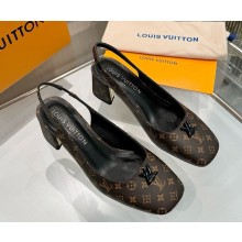 Louis Vuitton 1AGY71 Swing Slingback Pump Monogram Brown calf leather heel 5.5cm 2025