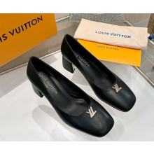 Louis Vuitton 1AGUAT Swing Pump Black Lambskin heel 5.5cm 2025