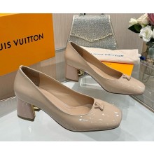 Louis Vuitton 1AGUAT Swing Pump nude pink patent calf leather heel 5.5cm 2025