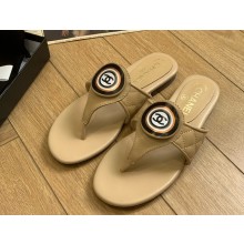 Chanel slides sandals Quilting lambskin with cc logo beige 2025