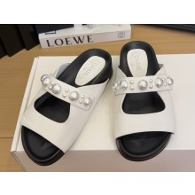 Chanel mules sandals lambskin with Pearl Detail white 2025