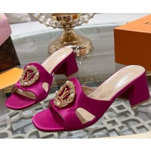Louis Vuitton Satin Madeleine Slide Mule Sandals 040109 heel 5.5cm 2025