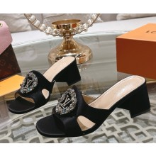 Louis Vuitton Satin Madeleine Slide Mule Sandals 040112 heel 5.5cm 2025