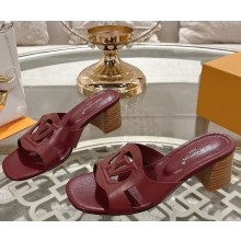 Louis Vuitton 1AGYTP LV Isola Mule burgundy calf leather heel 5.5cm 2025