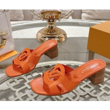 Louis Vuitton 1AGYTP LV Isola Mule orange calf leather heel 5.5cm 2025