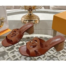 Louis Vuitton 1AGYTP LV Isola Mule dark brown calf leather heel 5.5cm 2025