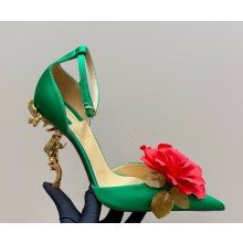 Christian Louboutin Bellarose 100 mm Strappy pumps Crepe satin green / red 2025