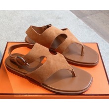 Hermes Karen sandal  in suede calfskin naturel 2025