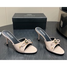Versace Opera Bow Patent Mules 75 mm beige / gold  2025