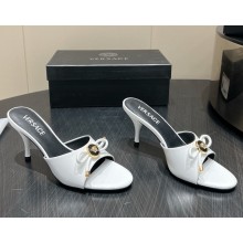 Versace Opera Bow Patent Mules 75 mm white / gold  2025