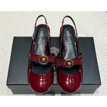 Versace 30mm Gianni Ribbon slingback pumps burgundy 2025