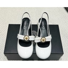 Versace 30mm Gianni Ribbon slingback pumps white 2025