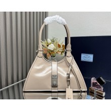 PRADA MEDIUM leather tote bag 1BG563 beige 2025