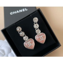 Chanel Stud Earrings Metal, Resin, Glass & Strass Silver, Pink & Crystal 041010  2025