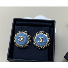 Chanel Stud Earrings ABF153 Silver & Blue  2025
