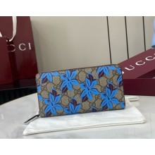 Gucci GG printed zip around wallet 841150 beige and dark brown Supreme canvas 2025