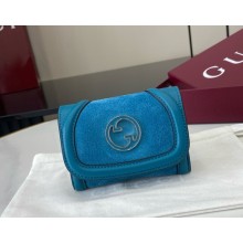Gucci Blondie card case 818795 blue suede leather 2025