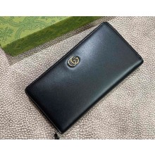 Gucci GG Marmont zip-around wallet 790057 black leather 2025