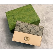 Gucci GG Marmont card case 790055 Beige and ebony GG Supreme canvas 2025