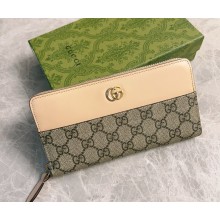 Gucci GG Marmont zip-around wallet 790057 Beige and ebony GG Supreme canvas 2025