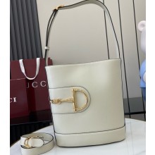 Gucci 73 medium bucket bag 833660 white smooth leather 2025