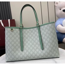 Gucci GG Emblem large tote bag 815213 green new GG Monogram coated fabric 2025
