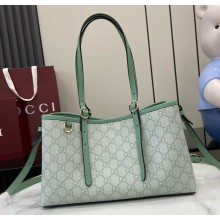Gucci GG Emblem large tote bag 815214 Sage green GG Monogram coated fabric 2025