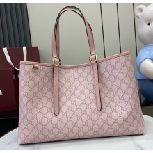 Gucci GG Emblem large tote bag 815213 pink new GG Monogram coated fabric 2025