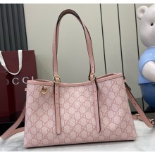 Gucci GG Emblem large tote bag 815214 Light pink GG Monogram coated fabric 2025