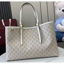 Gucci GG Emblem large tote bag 815213 Beige and white new GG Monogram coated fabric 2025
