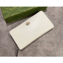Gucci GG Marmont zip-around wallet 790057 white leather 2025