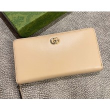 Gucci GG Marmont zip-around wallet 790057 Light beige leather 2025