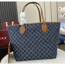 Gucci Totissima medium tote bag 820481 Blue GG denim 2025