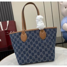 Gucci Totissima small reversible tote 820496 Blue GG denim 2025