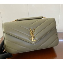 saint laurent loulou medium in matelassé lambskin DARK STRONG MOSS 2025 (original quality)