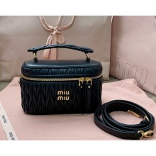 MIU MIU Matelassé nappa leather shoulder bag 5BH226 black 2025