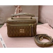 MIU MIU Matelassé nappa leather shoulder bag 5BH226 brown 2025