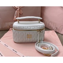 MIU MIU Matelassé nappa leather shoulder bag 5BH226 white 2025