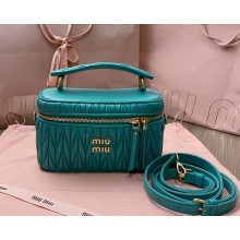 MIU MIU Matelassé nappa leather shoulder bag 5BH226 green 2025